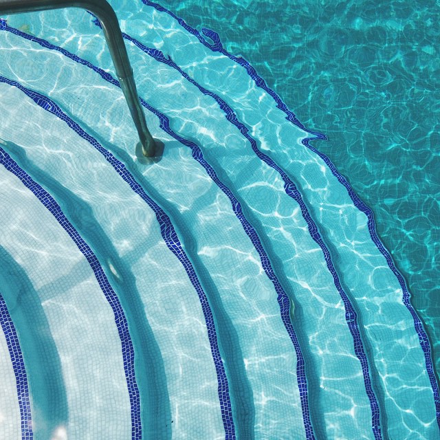 Sparkling waters of a hotel pool in Sorrento. Photo credit: Alex Migdal
