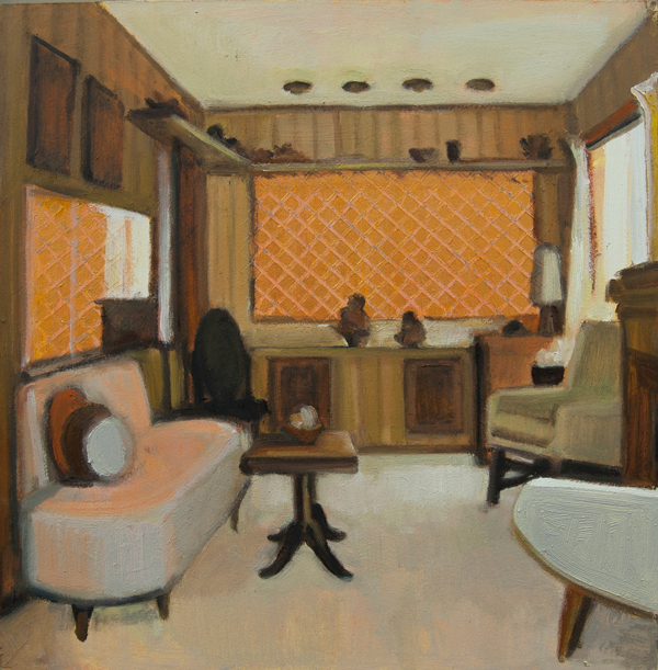 Gillian Willans Tea Time living room a o on canvas 12x12inches